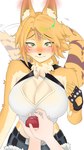 9:16 ambiguous_gender anthro big_breasts blush breasts digit_ring disembodied_hand duo ear_blush felid feline female female_focus first_person_view green_eyes hi_res huge_breasts human human_pov jewelry mammal marriage_proposal mihoyo pov_hands pulchra_(zenless_zone_zero) ring solo_focus tail tail_motion tailwag vinsaint wedding_ring zenless_zone_zero