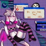 Rating: s
ID: 3509536
Date: 2022-08-16 02:26:18 -0400
Status: active
Score: 8
1:1 armwear black_clothing bottomwear clothing computer_screen crop_top earthbound_(series) error error_message fire flaming_tail floppy_ears glitch hair hellscap3 hi_res horn hybrid legwear lucas_(earthbound) male milo_the_chimera nintendo nonbinary_(lore) purple_clothing red_eyes shirt shorts solo spider_legs tail text thigh_highs topwear uboa vaporwave white_body white_hair window_(computing) post #3509536