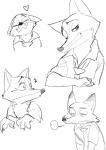 Rating: s
ID: 943010
Date: 2016-07-13 08:28:14 -0400
Status: active
Score: 5
2016 anthro artrockt black_and_white breath canid canine claws disney expression_sheet fox heart_symbol male mammal monochrome necktie nick_wilde red_fox simple_background solo true_fox white_background zootopia post #943010