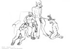 2022 4_toes 5_fingers anthro artist_name ball_squeeze ballbusting balls big_breasts black_and_white bodily_fluids bovid bovine breasts cattle clitoris clitoris_piercing cloven_hooves cock_and_ball_torture cunnilingus dated deer dominant dominant_female ears_down ejaculation erection feet felid female fingers full-length_portrait genital_fluids genital_piercing genital_torture genitals group hand_on_another's_head hands_behind_back hooves kneeling male mammal monochrome nude_female nude_male oral pantherine paws penis piercing pivoted_ears portrait pussy pussy_ejaculation sex simple_background sitting submissive submissive_female submissive_male suea_noi_(character) sueanoi tail toes underhoof vaginal vaginal_fluids white_background