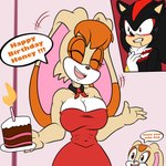 anthro big_breasts birthday birthday_cake blush breasts cake celebration cream_the_rabbit dessert duo female food group hi_res male male/female sega shadow_the_hedgehog smile sonic_the_hedgehog_(series) soulyagami64 trio vanilla_the_rabbit