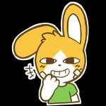 1:1 alpha_channel anthro bandage bandage_on_face clothed clothing fingers green_clothing green_shirt green_topwear lagomorph leporid male mammal oob oob_(character) rabbit shirt simple_background smile solo topwear transparent_background young young_anthro young_male