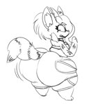 2019 anthro barefoot big_butt black_and_white bouncing_butt butt clothing crop_top digital_drawing_(artwork) digital_media_(artwork) dipstick_ears ear_markings eyelashes fangs feet female female_anthro fluffy fluffy_tail full-length_portrait fur hair hi_res hindpaw huge_butt hyper hyper_butt inner_ear_fluff looking_at_butt looking_at_own_butt looking_at_self looking_back maddeku mammal markings monochrome multicolored_ears overweight overweight_anthro overweight_female paws portrait procyonid raccoon raccoon_tail rear_view ring_(marking) ringed_tail shirt simple_background sketch snout solo striped_body striped_fur striped_markings striped_tail stripes tail tail_markings teeth thick_thighs three-quarter_view topwear tuft white_background wide_hips