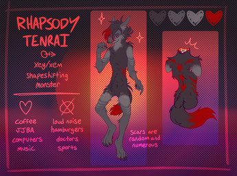 Rating: s
ID: 4364058
Date: 2023-10-20 18:52:42 -0400
Status: active
Score: 9
anthro back_markings biped black_body black_fur bone canid canine canis claws cross_section dipstick_tail emanata english_text exposed_bone eyelashes fur grey_body grey_fur hair headless heart_symbol hi_res looking_at_viewer male mammal markings model_sheet multicolored_body multicolored_fur multicolored_hair nonbinary_(lore) pawpads paws rear_view red_eyes red_pawpads rhapsody_tenrai rhapsody_tenrai_(character) scar screentone simple_background solo stripes tail tail_markings text two_tone_body two_tone_fur two_tone_hair two_tone_tail wolf post #4364058