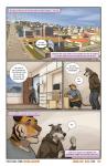 2018 anthro building canid canine canis car clothing comic computer dialogue domestic_dog douglas_kim duo electronics english_text fangs felid hi_res hoodie hybrid male mammal monitor nathan_(kimmykun) outside pantherine purple_eyes red_eyes road speech_bubble teeth text tiger topwear url vehicle wallace_(kimmykun) windmill wolfdog