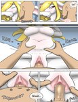 anthro base_three_layout blockage_(layout) blonde_hair blush bodily_fluids brother_(lore) brother_and_sister_(lore) comic duo english_text female female_on_human five_frame_image genital_fluids genitals hair hand_on_belly horizontal_blockage human ilica incest_(lore) lagomorph leporid male male/female male_on_anthro mammal penetration pussy rabbit red_eyes sex sibling_(lore) sister_(lore) sniffing spread_pussy spreading text three_row_layout tosun vaginal vaginal_fluids vaginal_penetration vein