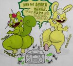 Rating: e
ID: 5563345
Date: 2025-05-10 21:46:36 -0400
Status: active
Score: 19
2024 4_fingers absurd_res anthro apple big_butt boombox buckteeth butt candy candy_apple cheek_tuft clothing crouching cuddles_(htf) dessert dotceedot duo english_description english_text exclamation_point facial_tuft fauxtellno1 fingers food footwear fruit fur green_body green_eyes green_fur happy_tree_friends head_tuft heart_nose heart_symbol hi_res lagomorph lazy_eye leporid lollipop long_ears looking_back male mammal motion_lines musical_note musical_symbol nutty_(htf) on_one_leg one_eye_closed open_mouth pink_cheeks pink_clothing pink_footwear pink_nose plant rabbit rabbit_ears rear_view rodent sciurid shaking_butt shoes slippers small_tail smile standing symbol tail teeth text thick_thighs third-party_edit traditional_media_(artwork) tree_squirrel tuft twerking yellow_body yellow_fur post #5563345