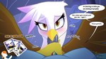 avian duo english_text equid equine female feral friendship_is_magic genitals gilda_(mlp) gryphon hasbro hi_res horse male male/female mammal my_little_pony mythological_avian mythological_creature mythology oral penis pony rainbow_dash_(mlp) sunrise_hooves text