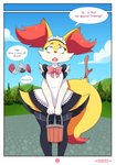 >_o absolute_territory absurd_res ambiguous_gender anthro arms_bent black_body black_clothing black_fur black_legwear black_thigh_highs bow_tie braixen bucket clothed clothing color_coded color_coded_text comic container crossdressing dialogue dipstick_tail duo ellie_the_braixen ellipsis english_text femboy front_view fur garter_straps generation_4_pokemon generation_6_pokemon heart_after_signature heart_before_signature heart_in_signature heart_symbol hi_res inner_ear_fluff legs_together legwear linked_speech_bubble maid_uniform male_(lore) markings multicolored_body multicolored_fur multicolored_tail nikkibunn nintendo number open_mouth outside page_number plant pokemon pokemon_(species) red_eyes rotom rotom_information signature solo_focus speech_bubble standing stick straight_legs tail tail_markings text text_with_heart thigh_highs tree tuft uniform white_body white_fur worried yellow_body yellow_fur