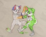 Rating: s
ID: 4870088
Date: 2024-06-22 02:30:14 -0400
Status: active
Score: 14
2022 5:4 anthro artist_name asymmetrical_ears black_eyes blue_body blue_ears blue_fur brush canid canine canis claws collar collar_tag creation crotch_tuft curled_tail digital_media_(artwork) digital_painting_(artwork) domestic_dog drawing_(action) drawing_in_a_drawing drawn_over duo finger_claws fur green_body green_ears green_fur grey_nose hi_res husky kiwano_maxwell kiwifruitdev leg_markings male male/male mammal markings meta nordic_sled_dog orange_body orange_fur paint paint_splatter paintbrush painting_(action) painting_(artwork) pawpads paws pencil_(object) pink_body pink_nose pink_skin red_collar sammy_(shawnthecat) samoyed siberian_husky signature simple_background skymafia socks_(marking) spitz splatter tail text toe_claws tongue tongue_out tuft white_body white_fur post #4870088