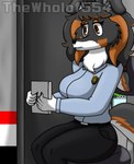 anthro canid canine canis collie domestic_dog female five_nights_at_freddy's herding_dog layla_(thewholof554) looking_at_tablet mammal pastoral_dog rough_collie scottgames sheepdog solo thewholof554