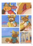 absurd_res alolan_form alolan_raichu anthro arousal_focus aroused aroused_by_another balls beach bodily_fluids building clothed clothing comic dialogue duo english_text erection generation_1_pokemon generation_7_pokemon genital_fluids genitals gralicbutter hi_res hiding_erection male male/male nintendo pancake_(gralicbutter) penis pokemon pokemon_(species) precum raichu regional_form_(pokemon) sea seaside sitting sky tail text throbbing throbbing_penis water