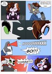 absurd_res anthro border canid canine comic dialogue felid feline female hi_res jasper_thomas_(travis_the_dragon) male mammal mileena_smith_(travis_the_dragon) spike_fergison_(travis_the_dragon) travis_the_dragon travis_the_dragon_dimension_ride_(comic_series) white_border