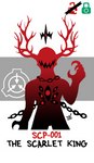 2021 2_horns 5_claws 5_fingers 7_eyes antlers biped black_chain black_crown black_mouth black_sclera black_text broken_lock_symbol chain character_name clawed_fingers claws colored crown dated deity demon demon_humanoid digital_drawing_(artwork) digital_media_(artwork) eldritch_abomination english_text eyeless fingers floating_crown front_view gradient_body green_lock_symbol grin headgear hi_res horn horned_humanoid humanoid jagged_mouth lock_symbol logo looking_at_viewer lovecraftian_(genre) male monster monstrous_humanoid multi_eye open_mouth portrait raised_arm red_body red_eyes red_horn red_lock_symbol red_text scp_foundation sharp_teeth signature silhouette simple_background smile solo standing teeth text the_scarlet_king_(scp) three-quarter_portrait white_background zal-cryptid