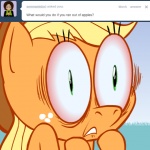 1:1 applejack_(mlp) ask_jappleack blonde_hair clothing cowboy_hat earth_pony english_text equid equine female feral freckles friendship_is_magic green_eyes hair hasbro hat headgear headwear horse hotdiggedydemon long_hair mammal my_little_pony pony solo text tumblr