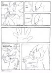 2014 anthro blush butt comic dialogue english_text eulipotyphlan hedgehog male mammal monochrome sega shadow_the_hedgehog soina sonic_the_hedgehog sonic_the_hedgehog_(series) text