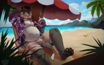 Rating: q
ID: 5158821
Date: 2024-11-03 16:03:14 -0500
Status: active
Score: 12
5_fingers absurd_res aloha_shirt alternate_version_at_source ambient_arthropod ambient_crab ambient_crustacean ambient_sealife anthro barefoot beach beach_chair beach_umbrella belly beverage big_belly black_nipples black_nose black_pawpads blue_background blue_eyes bottomwear bulge chest_fur chest_tuft claws clothed clothing coconut_tree container cup detailed_background digital_media_(artwork) ear_piercing feet felid fingers food fruit fruit_tree fur grey_body grey_fur hair hi_res holding_object looking_at_viewer lying male mammal mountain muscular navel nipples on_back open_clothing open_shirt open_topwear outside overweight overweight_male palm_tree parasol partially_clothed pattern_clothing pattern_shirt pattern_topwear pawpads paws pecs piercing plant prehistoric_species purple_clothing purple_drink purple_shirt purple_topwear ring_piercing saber-toothed_tiger sand sea seaside shirt shorts simple_background sky smile snowhund solo tail tan_bottomwear tan_clothing tan_shorts teeth toe_claws toes topwear tree tuft water white_body white_fur post #5158821