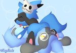 blue_body blue_fur duo face_fucking fellatio feral fur generation_4_pokemon hugo_the_riolu hugoriolu irrumatio male male/male mask mask_on_head nintendo oral penile pokemon pokemon_(species) riolu sex