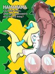 3:4 anthro balls big_balls big_penis dialogue generation_3_pokemon genitals hi_res huge_balls huge_penis hyper hyper_balls hyper_genitalia hyper_penis jirachi legendary_pokemon male nintendo penis pokemon pokemon_(species) short_stack solo twinkletwilight vein veiny_penis