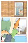 2020 abz anthro brick canid canine cel_shading comic digital_drawing_(artwork) digital_media_(artwork) fennec_fox fox hi_res male mammal pawpads pupspace shaded solo true_fox zee_(abz)