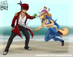 anthro canid canine duo female hi_res human male mammal one_piece pirate spike_the_furry wanda_(one_piece)