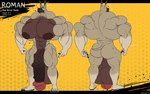 abs anthro balls biceps big_balls big_muscles big_penis canid canine canis domestic_dog english_text genitals great_dane hi_res huge_balls huge_muscles huge_penis hyper hyper_balls hyper_genitalia hyper_muscles hyper_penis male mammal mastiff model_sheet molosser muscular pecs penis rhynobullraq roman_(rhynobullraq) solo text vein veiny_penis