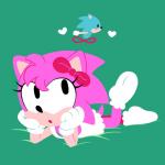 1:1 absurd_res amy_rose anthro blue_body blue_fur classic_amy_rose classic_sonic classic_sonic_(universe) clothing conditional_dnp duo eulipotyphlan female footwear fur gaturo gloves handwear heart_symbol hedgehog hi_res mammal pink_body pink_fur sega shoes sonic_the_hedgehog sonic_the_hedgehog_(series) thin_calves thin_legs thin_thighs white_clothing white_gloves white_handwear young