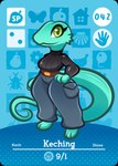 3_fingers 3_toes amiibo_card anthro arturfox belt bottomwear breasts card clothing feet female fingers green_body green_eyes hi_res pants reptile scalie shirt solo tail toes topwear