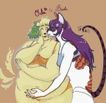 anthro canid canine canis clothing domestic_cat domestic_dog duo felid feline felis female female/female hi_res mammal overweight overweight_anthro overweight_female romantic romantic_couple underwear