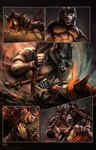 alectorfencer anthro blood bodily_fluids canid canine comic defenseless duo ear_grab female fight grin hair hyena imminent_rape long_hair male mammal myre nosebleed red_hair sharp_teeth smile teeth