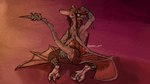 16:9 anthro big_ears curling_toes deadlock digital_drawing_(artwork) digital_media_(artwork) digital_painting_(artwork) feet female gargoyle gummi_art hi_res ivy_(deadlock) membrane_(anatomy) membranous_wings paws raised_arm raised_tail simple_background sitting sitting_on_ground sketch solo spread_legs spreading tail toothy_grin valve widescreen wings