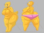 absurd_res alphys anthro belly big_belly big_breasts big_butt breasts buckteeth butt clothed clothing eyewear female freckles front_view genitals glasses hi_res huge_butt lizard nerd nude obese obese_anthro obese_female overweight overweight_anthro overweight_female panties panties_only pussy rear_view reptile round_glasses scales scalie short_tail simple_background solo standing tail teeth thick_thighs topless undertale_(series) underwear underwear_only yellow_body yellow_scales zerapy