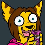 1:1 ambiguous_gender animated anther anthro beverage blue_eyes brown_hair digital_media_(artwork) energy_drink epilepsy_warning felisrandomis hair jitter jonzu95 lombax low_res mammal ratchet_and_clank rockstar_(copyright) short_playtime solo sony_corporation sony_interactive_entertainment