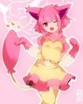 4:5 absolute_territory alternate_species alternative_fashion animal_humanoid bottomwear breasts clothing cute_fangs fangs female generation_3_pokemon gloves hair handwear hi_res humanoid humanoidized j-fashion legwear lolita_(fashion) looking_at_viewer nintendo one_eye_closed open_mouth paw_pose pink_background pink_clothing pink_eyes pink_gloves pink_hair pink_handwear pokemon pokemon_(species) pose short_hair simple_background skirt skitty slim_female slim_humanoid small_breasts solo sweet_lolita takeshima_(nia) teeth thigh_highs wink