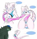 2017 absurd_res anthro areola big_breasts breasts butt claws clothed clothing comic danjira digital_media_(artwork) duo female fur genitals godzilla godzilla_(series) gojirag hair hat headgear headwear hi_res horn kaiju looking_at_viewer male male/female mammal nipples nude pussy reptile scales scalie simple_background smile sugarbeast tail text toho