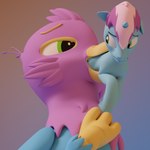 1:1 3d_(artwork) avian avian_feet beak bird blue_body digital_media_(artwork) equid equine fan_character feathered_crest feathered_wings feathers feral feral_pred feral_prey galliform green_eyes gryphon gyro_feather gyro_tech hair hasbro head_crest hi_res hooves horn larger_pred male male_pred male_prey mammal mane my_little_pony mythological_avian mythological_creature mythological_equine mythology oral_vore peafowl percy_technic phasianid pink_body pink_hair quadruped unicorn unicorn_horn unwilling_prey vore wings