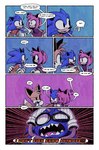 2_tails amy_rose anthro blue_body blue_eyes blue_fur chepalosaur clothed clothing comic dialogue emerl eulipotyphlan female fur green_eyes group heart_symbol hedgehog hi_res machine male mammal miles_prower multi_tail pink_body pink_fur robot sega sonic_the_hedgehog sonic_the_hedgehog_(series) speech_bubble tail yellow_body yellow_fur