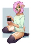 Rating: s
ID: 3074242
Date: 2021-12-15 21:44:05 -0500
Status: active
Score: 164
anthro biped black_nose border claws clothed clothing cloven_hooves colored_nails comfy controller countershade_face countershade_fur countershading deer digital_media_(artwork) electronics eyebrows femboy finger_claws fingernails fingers freckles fur game_console game_controller glistening glistening_hair green_eyes hair handheld_console hi_res holding_controller holding_game_controller holding_handheld_game_console holding_nintendo_switch holding_object hooves kneeling leggings legwear looking_at_viewer male mammal markings mojaloo nails nintendo nintendo_switch off_shoulder outside_border pink_claws pink_eyebrows pink_fingernails pink_hair pink_nails sammi_(sammi_kay) scut_tail shaded short_tail simple_background solo spots spotted_body spotted_fur spotted_legs spotted_markings spotted_shoulders stockings tail underhoof white_border post #3074242
