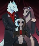 alternative_fashion anthro business_suit clothing cyberpunk_2077 family_photo father_(lore) father_and_child_(lore) father_and_son_(lore) female femboy freakster group hi_res kane_decobray male male/female male/male mother_(lore) mother_and_child_(lore) mother_and_son_(lore) non-mammal_hair office_clothing parent_(lore) parent_and_child_(lore) parent_and_son_(lore) punk reptile scalie sergal snake son_(lore) suit trio well_dressed xena_decobray xiro_decobray