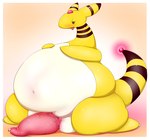 absurd_res ampharos animal_genitalia bboing belly big_belly feral generation_2_pokemon genital_slit genitals hi_res male navel nintendo obese overweight overweight_male penis pokemon pokemon_(species) relaxed_expression solo tail tailbutt tapering_penis