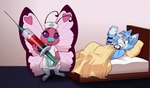 Rating: s
ID: 5605069
Date: 2025-05-28 17:24:38 -0400
Status: active
Score: 4
2018 antennae_(anatomy) anthro arthropod assimilative_feline badhedgehog bed bed_sheet bedding bedroom big_syringe biped black_claws blue_body blue_ears blue_eyes blue_fur blue_tail butterfly butterfree buttershe claws clothed clothed_anthro clothed_female clothing digital_media_(artwork) dipstick_tail duo fan_character felid feline female finger_claws footwear fur furniture generation_1_pokemon green_clothing green_headwear headgear headwear heart_(marking) holding_object insect legwear lepidopteran liquid looking_at_another looking_at_viewer lying male mammal markings medical_instrument multicolored_body multicolored_clothing multicolored_footwear multicolored_fur multicolored_headwear multicolored_stripes multicolored_tail nintendo nurse nurse_clothing nurse_headwear nurse_uniform on_back on_bed open_mouth pattern_clothing pattern_footwear pattern_legwear pattern_socks pink_body pink_clothing pink_footwear pink_markings pink_stripes pink_wings pokemon pokemon_(species) quetzalli_(darkmirage) scared scared_expression scared_face scientific_instrument smile smiling_at_viewer snout socks standing striped_clothing striped_footwear striped_socks stripes syringe tail tail_markings teeth two_tone_body two_tone_clothing two_tone_footwear two_tone_fur two_tone_headwear two_tone_stripes two_tone_tail uniform white_body white_clothing white_footwear white_fur white_headwear white_inner_ear white_nose white_stripes white_tail white_tail_tip wing_markings wings post #5605069