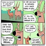 1:1 ac_stuart ambiguous_gender antlers asking asking_another awoo_(ac_stuart) base_two_layout black_nose brown_body brown_fur comic command command_to_look deer dialogue don't_move doug_(ac_stuart) duo english_text eyebrows eyes_closed feral four_frame_grid four_frame_image fur grass grid_layout half-closed_eyes horn male mammal narrowed_eyes noob_the_loser open_mouth outside parent_(lore) parent_and_child_(lore) plant question regular_grid_layout shrub speech_bubble standing talking_to_another tan_body tan_fur teeth text two_row_layout url yes-no_question