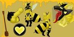 2:1 absurd_res anthro arthropod balls bee bumblebutt food foreskin fuzzy genitals heart_symbol hi_res honey_(food) hymenopteran insect machine male open_mouth penis protogen solo stinger toxicleezard wand wings