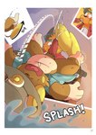 absurd_res alolan_form alolan_raichu anthro balls blush bodily_fluids clothed clothing comic comic_panel cum cumshot duo ejaculation falling generation_1_pokemon generation_7_pokemon genital_fluids genitals gralicbutter hat headgear headwear hi_res male male/male nintendo pancake_(gralicbutter) penis pokemon pokemon_(species) pubes raichu regional_form_(pokemon) slipping splash sweat tapering_penis