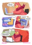 anthro clothing comic dialogue english_text female generation_1_pokemon goopyarts hi_res leggings legwear mostly_nude nintendo pink_body pokemon pokemon_(species) slightly_chubby slowpoke tammy_(goopyarts) text thick_thighs thigh_highs wide_hips