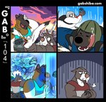 akita anthro aquarium avian banner base_two_layout beach bird black_body black_dot_eyes black_fur black_nose breath brown_body brown_fur canid canine canis clothed clothing comic digit_ring distracted diving_mask domestic_dog duo engagement_ring fangs fish four_frame_grid four_frame_image fur gab_(comic) gabshiba grid_layout gull holding_object inside jewelry lari larid male mammal marine marriage_proposal mask multicolored_body multicolored_fur outside pink_nose pit_bull regular_grid_layout romantic romantic_couple ruff_bull scuba seaside shark shocked sigh skydiving spitz sunset teeth text thong tongue tongue_out two_row_layout two_tone_body two_tone_fur underwater underwear url vivarium voff_akita water