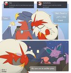 2021 avian bird blaziken blush breezer_marais brenda_(wanderlust) charmeleon delta-eon dialogue digital_media_(artwork) discord_(app) dr._elroy_kran_(wanderlust) dragon english_text eyes_closed eyewear female feral fire flaming_tail garchomp generation_1_pokemon generation_3_pokemon generation_4_pokemon glasses group half-closed_eyes heart_symbol jewel_(wanderlust) jewelry male mythological_creature mythological_scalie mythology narrowed_eyes necklace nidoking night nintendo open_mouth pokemon pokemon_(species) pokemon_mystery_dungeon reptile scalie shiny_pokemon simple_background smile spike_chunsoft tail text user_avatar wanderlust window