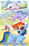 5:8 absurd_res anus blossomforth_(mlp) cloud_chaser_(mlp) cunnilingus english_text equid equine female female/female feral flexible friendship_is_magic genitals hasbro hi_res keetch10 mammal my_little_pony mythological_creature mythological_equine mythology oral pegasus pussy rainbow_dash_(mlp) sex text vaginal wings