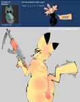 absurd_res ak-47 ak_platform anthro assault_rifle balls big_butt butt e621_comment english_text femboy fur generation_1_pokemon genitals gun hi_res holding_gun holding_object holding_ranged_weapon holding_weapon huge_butt male mammal nintendo nude penis pikachu plushy_(rareplushy) pokemon pokemon_(species) ranged_weapon rareplushy rifle rodent simple_background smile solo tail text thick_thighs weapon yellow_body yellow_fur