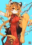 Rating: s
ID: 4213842
Date: 2023-08-04 20:50:07 -0400
Status: active
Score: 68
2023 4_toes 5_fingers :3 >:3 absurd_res action_pose anthro arm_wraps asian_clothing barefoot biped black_body black_bottomwear black_clothing black_ears black_fur black_hair black_nose black_shorts black_stripes black_tail blue_background blush bottomwear braided_hair braided_ponytail breasts cheek_markings cherry_blossom cherry_tree chinese_clothing chinese_dress clothed clothing colored countershade_face countershade_fur countershade_hands countershade_torso countershading digital_media_(artwork) dress east_asian_clothing eyelashes facial_markings feet felid female female_anthro fingerpads fingers flower front_view fruit_tree fully_clothed fur glistening glistening_eyes hair head_markings hi_res hindpaw humanoid_hands inner_ear_fluff kawarage_yatano kemono long_hair looking_at_viewer mammal markings medium_breasts minmei_(kawarage_yatano) multicolored_body multicolored_ears multicolored_fur multicolored_hair multicolored_tail on_one_leg orange_body orange_fur orange_hair orange_tail pantherine pawpads paws pink_pawpads plant ponytail portrait pose prunus_(flower) pupils red_clothing red_dress ring_(marking) ringed_tail shaded shorts signature simple_background slim smile solo standing striped_body striped_fur striped_markings striped_tail stripes tail tail_markings tassels three-quarter_portrait tiger toes tree tuft two_tone_ears two_tone_hair two_tone_tail white_body white_countershading white_ears white_fur white_inner_ear white_inner_ear_fluff wraps yellow_eyes yellow_pupils post #4213842